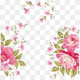 #flower #background #rosas - Peach Flower Watercolor .png Clipart Border Transparency Transparent Png