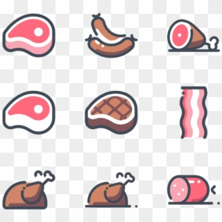 Cleaver Vector Cartoon Meat - Meat And Fish Icons Clipart
