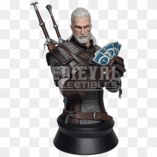 The Witcher 3 Wild Hunt Geralt Playing Gwent Bust - Geralt Playing Gwent Bust Clipart