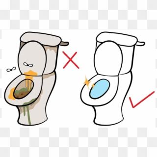 Toilet Clipart Dirty Toilet Seat Clipart - Clean Public Toilet Cartoon - Png Download