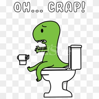 T-rex On Toilet - Cartoon Clipart