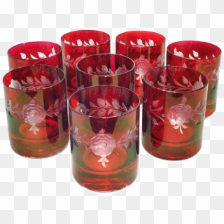 8 Ruby Cut To Clear On The Rocks Tumblers - Pint Glass Clipart