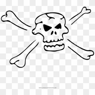 Skull And Crossbones Coloring Page - Skull Clipart