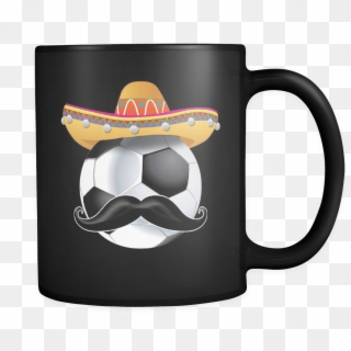 Funny Soccer Ball Mustache Mexican Sport - Earth Day Coffee Mugs Clipart