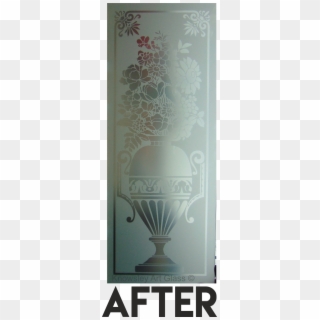 Banchory Decorative Etched Glass Vase Victorian Frosted - Motif Clipart