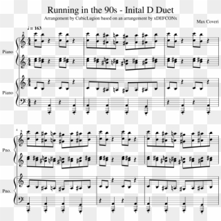 Running In The 90s - Sheet Music Clipart