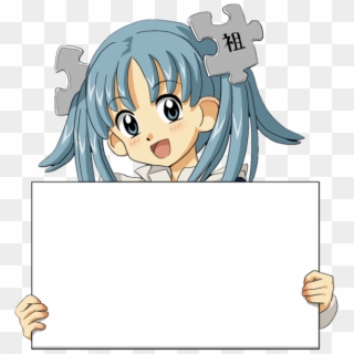 Wikipe-tan Holding Sign Cropped - Anime Holding A Sign Clipart