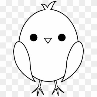 Cute Baby Chick Line Art - Drawing Clipart