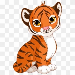 Cute Cartoon Tiger Cub - Cartoon Tiger Cub Png Clipart