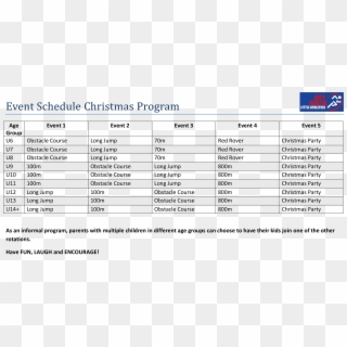Event Schedule Template Calendar Design Plan Doc Planner - Christmas Party Program For Kids Clipart