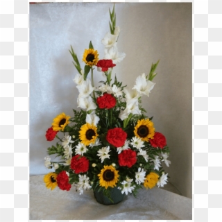 Glads & Sunflowers In Bright Sunday Morning - Bouquet Clipart