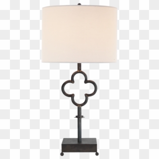 Quatrefoil Table Lamp In Aged Iron With Linen Sh - Visual Comfort Clipart