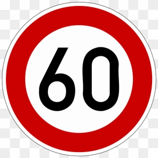 Traffic Sign Road Sign Shield Png Image - Maximum Speed Limit 60 Clipart
