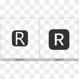 Negative Squared Latin Capital Letter R On Various - Sign Clipart