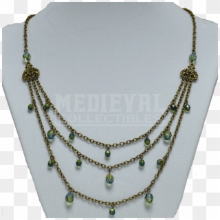 Draped Medieval Beaded Necklace - Medieval Beaded Necklace Clipart