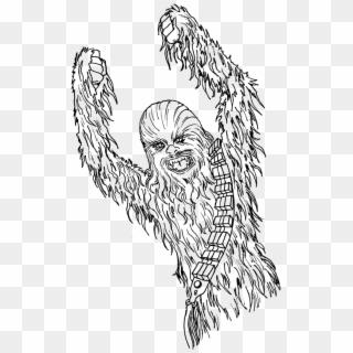 Chewbacca Coloring Pages Coloringsuite Com Inside Neo - Chewbacca Transparent Black And White Clipart