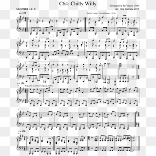 Chilly Willy Sheet Music Composed By Perspective Software, - 라라 랜드 피아노 악보 Clipart