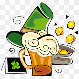 Vector Illustration Of St Patrick's Day Beer And Pot - St Patrick's Day Clipart