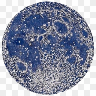 #moon #blue #night #spooky #vintage #aesthetic #saimantarrat - La Luna Vintage Poster Clipart
