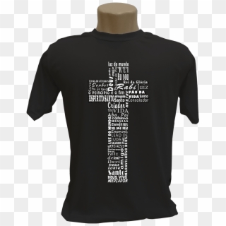 Camiseta Cruz Com Nomes Que Revelam Jesus Cristo - Camiseta Cruz Clipart