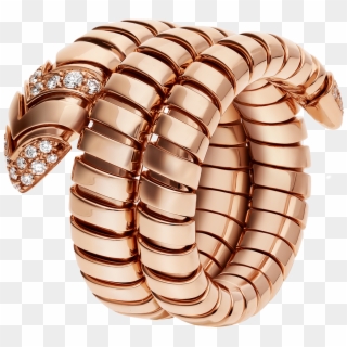 Serpenti Tubogas Double Spiral Ring In 18 Kt Rose Gold, - Bvlgari Serpenti Ring Clipart
