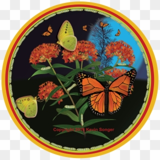 Florida Nature Art, Monarch And Milkweed - Sault Ste Marie Greyhounds Clipart
