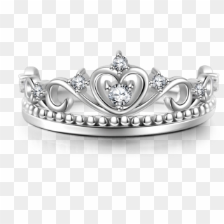 Hearts Tiara Ring - Silver Crown Transparent Clipart