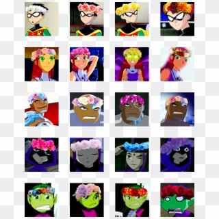 Teen Titans Flower Crowns Icons Download✿ - Cartoon Clipart