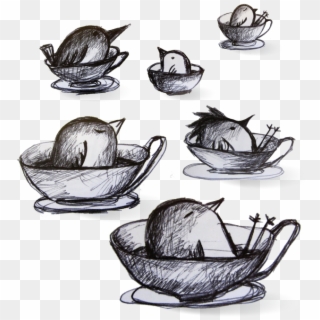 Teacup Happiness - Sketch Clipart