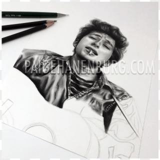 In Progress Pencil Portrait Drawing Of Bob Dylan By - Sketch Clipart