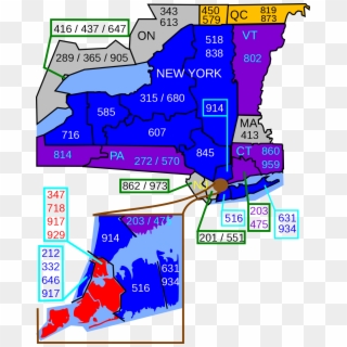 Area Codes 718, 347, And - New York Area Codes Clipart