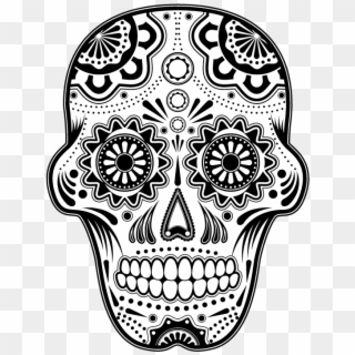 Crazy Drawing Sugar Skull - Dia De Los Muertos Skull Clipart - Png Download
