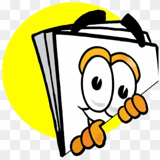Illustration Of A Cartoon Paper Mascot Peeking Around - Transparent Cartoon Peeking Clipart