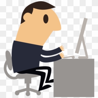 Cartoon Picture Of Computer - Cartoon Man At Computer Clipart
