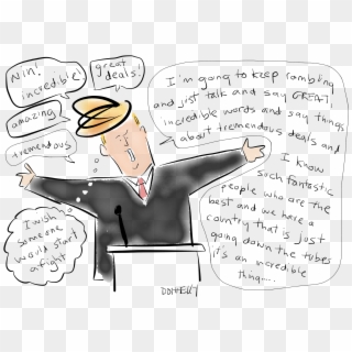 This Was Drawn While Watching Candidate Trump At A - Cartoon Clipart