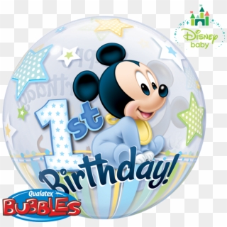 Mickey Bubble Balloon Baby Mickey Balloon In A Box - Mickey Mouse First Birthday Clipart