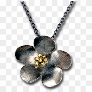 Daniel Flower Silver Pendant Necklace - Locket Clipart