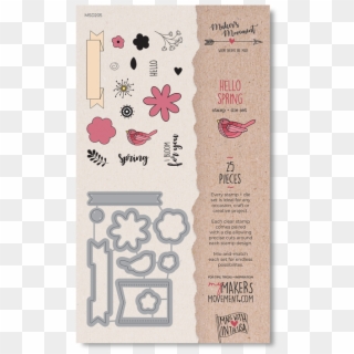 Hello Spring Stamp & Die Set Packaging - Portable Network Graphics Clipart