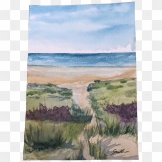 “path To The Beach” Original Seascape Watercolor Painting - Painting Clipart