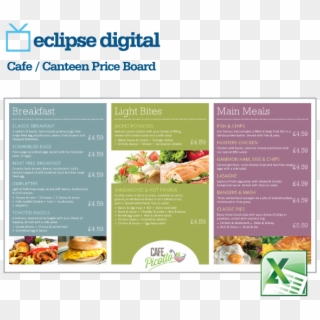Digital Menu Board Templates 260361 - Microsoft Excel Clipart