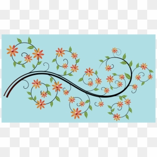 Floral Design Line Art Watercolor Painting Computer - Flower Branch Clipart - Png Download