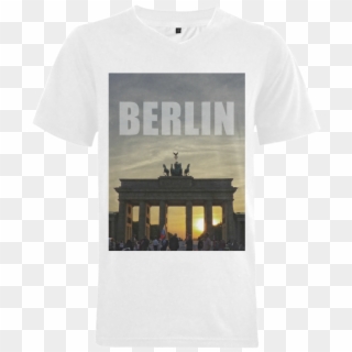 Berlin Brandenburg Gate Sunset Men's V Neck T Shirt - Assault Rifle Clipart