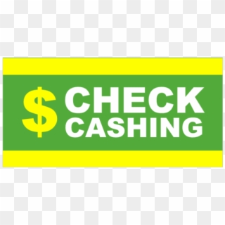 Vinyl Check Cashing Banner With Dollar Sign Graphic - Check Cashing Sign Clipart