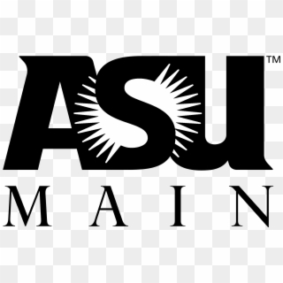 Asu Main 01 Logo Black And White - Arizona State University Clipart