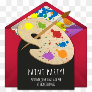 A Great Free Birthday Party Invitation Featuring A - Kids Sip And Paint Invitation Clipart