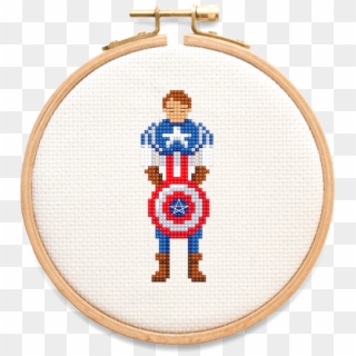 Superhero Collection - Captain America Cross Stitch Pattern Clipart