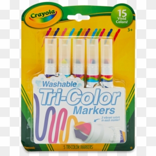 Washable Tri-color Markers - Tri Color Markers Crayola Clipart
