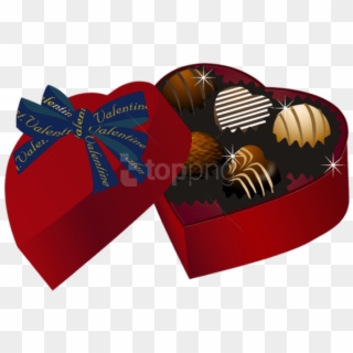 Free Png Download Valentine Red Heart Chocolate Box - Box Of Chocolates Clipart Transparent Png