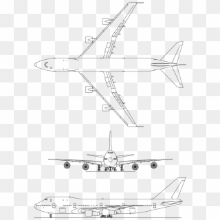 Boeing 747 100 3 View - Boeing 747 Sketch Wings Clipart