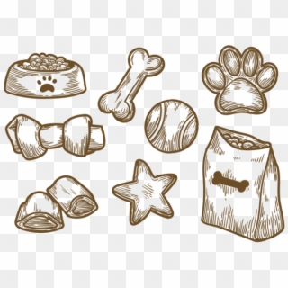 Dog Biscuit Icons Vector - ภาพ วาด อาหาร สุนัข Clipart